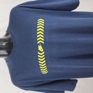 Y2K Nike center swoosh spellout blue & yellow 2XL casual faded summer t-shirt